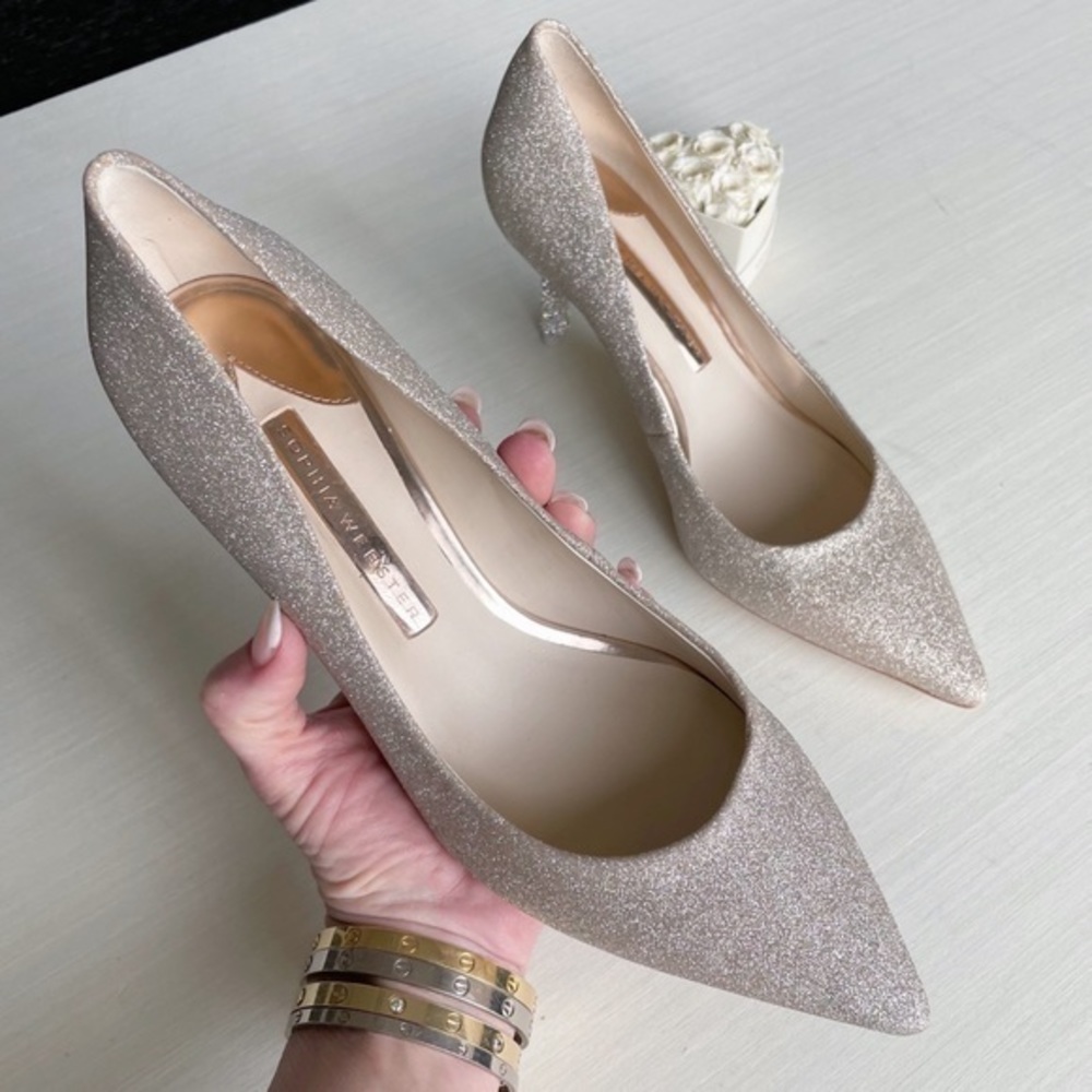 Sophia Webster Classic Blogger Wedding Favorite Coco Glitter Crystal Stone Heels - Picture 4 of 16